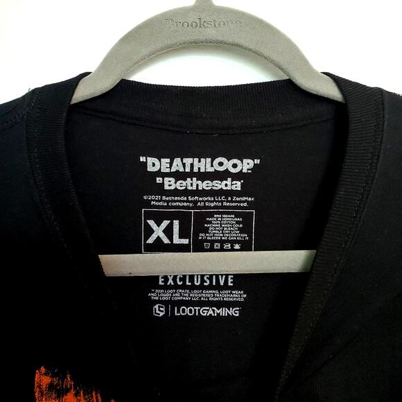 Men's Deathloop Graphic Shirt Bethesda Gaming T-Shirt Top Loot Crate Tee XL - Picture 2 of 4